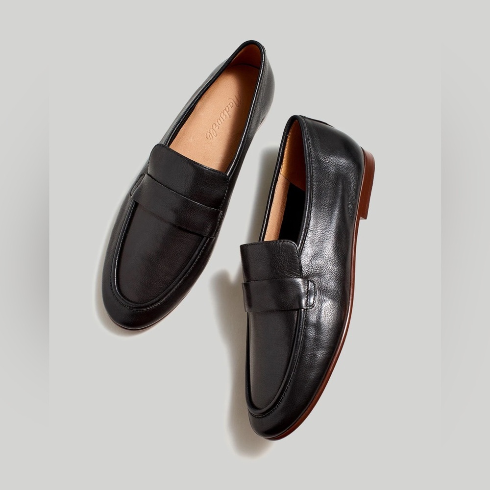 New Madewell The Lacey Loafer, True Black, Size 7 Leather Preppy Business